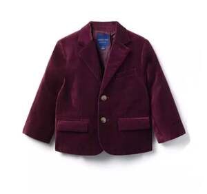 Janie and Jack Boys Burgundy Velvet Party Blazer Size 8